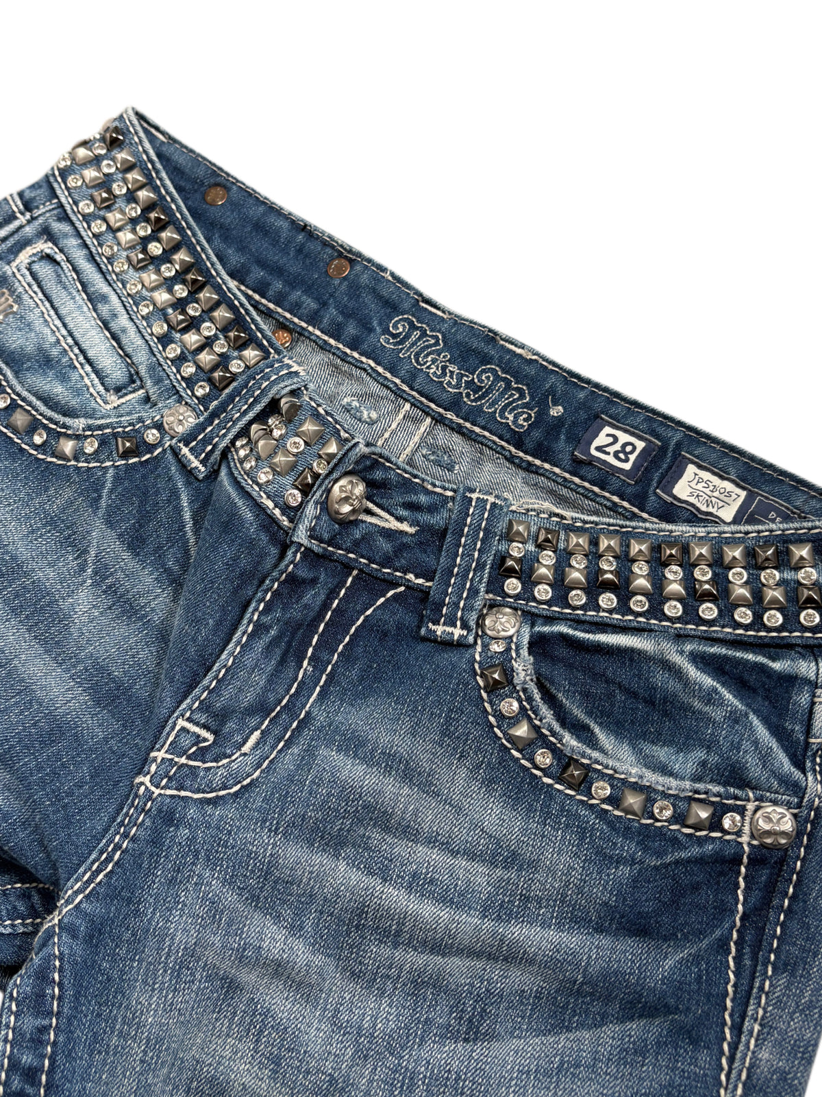 2000s Miss Me Studded Belt Y2K skinny jeans Sexy