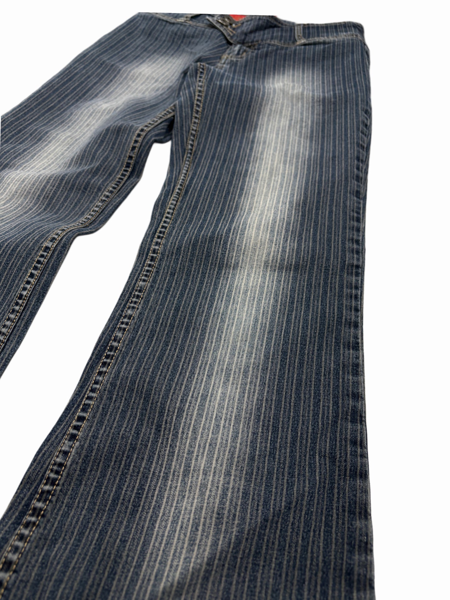 2000s Flare washed stripes dark grey pants flared y2k bootcut
