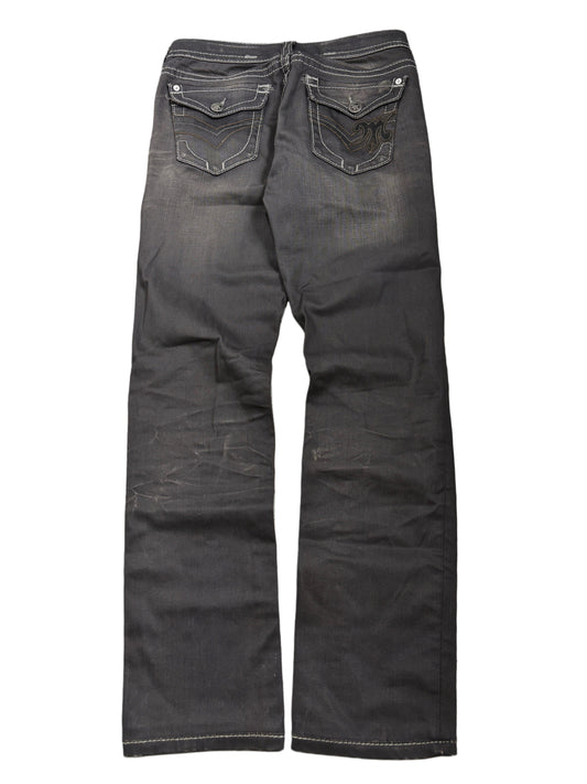 2000s Mek Denim waxed grey jeans