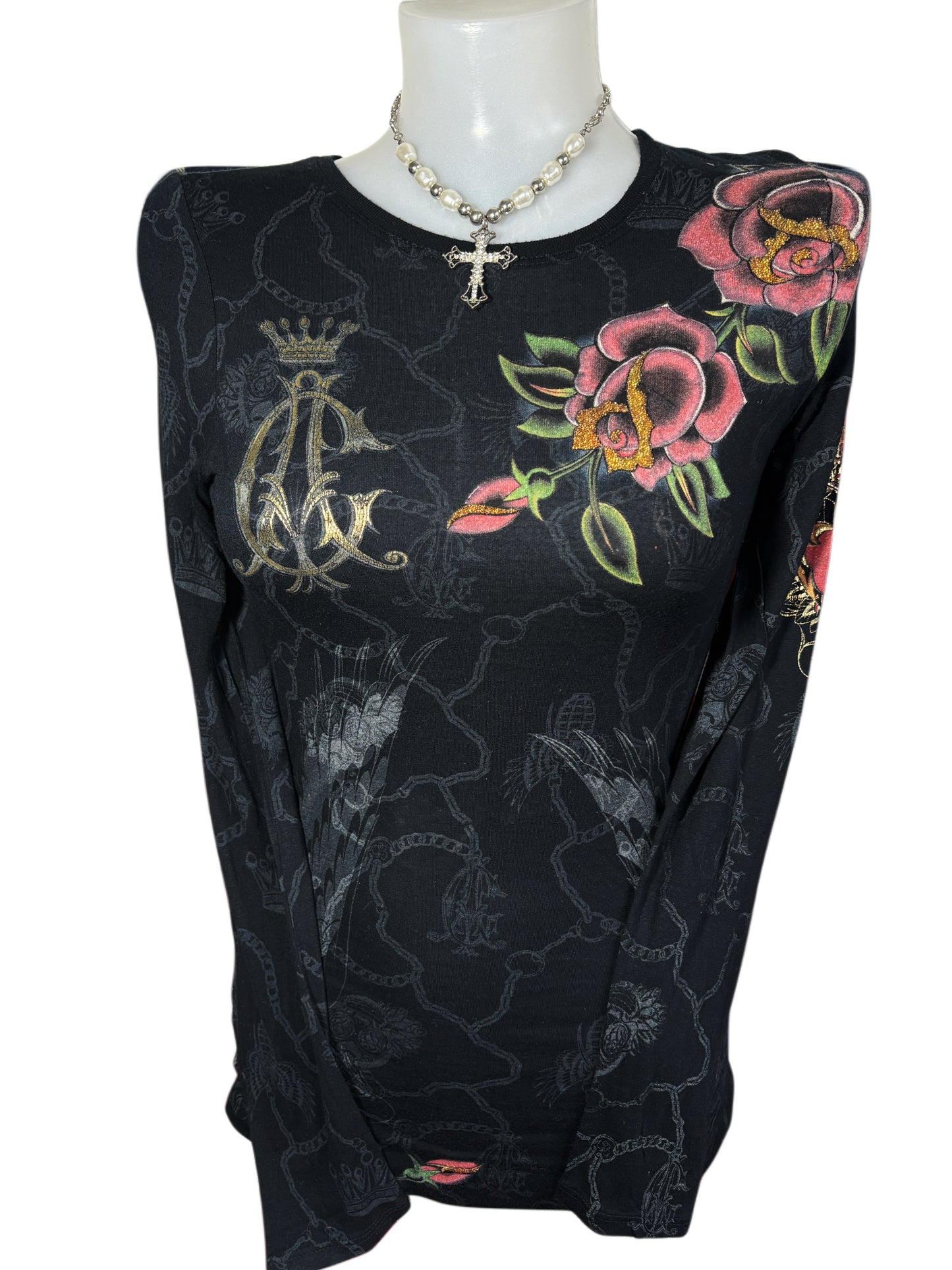 2000s Christian Audigier dress sukienka longsleeve