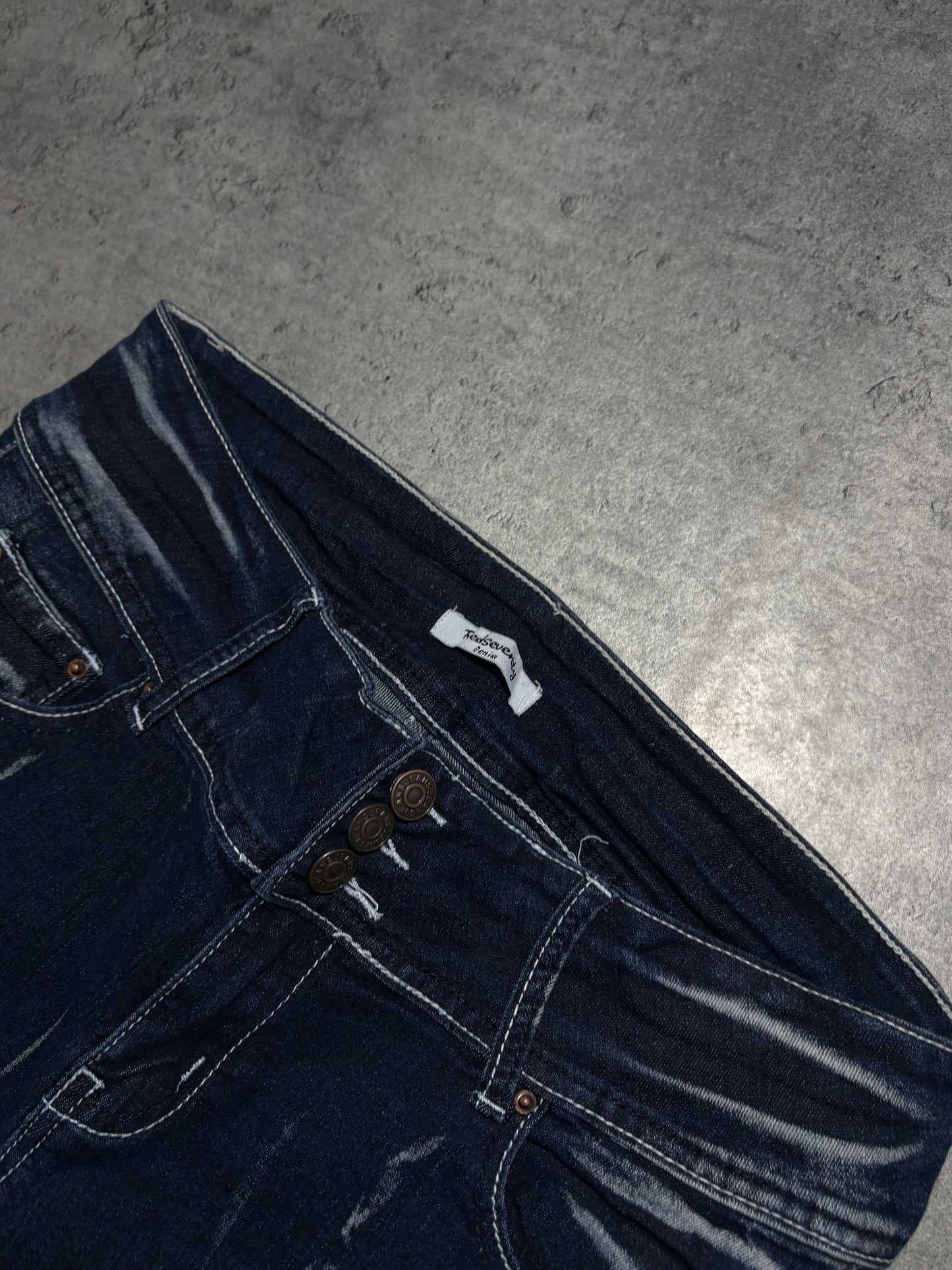 2000s Flare Washed Butterfly embroidered Jeans