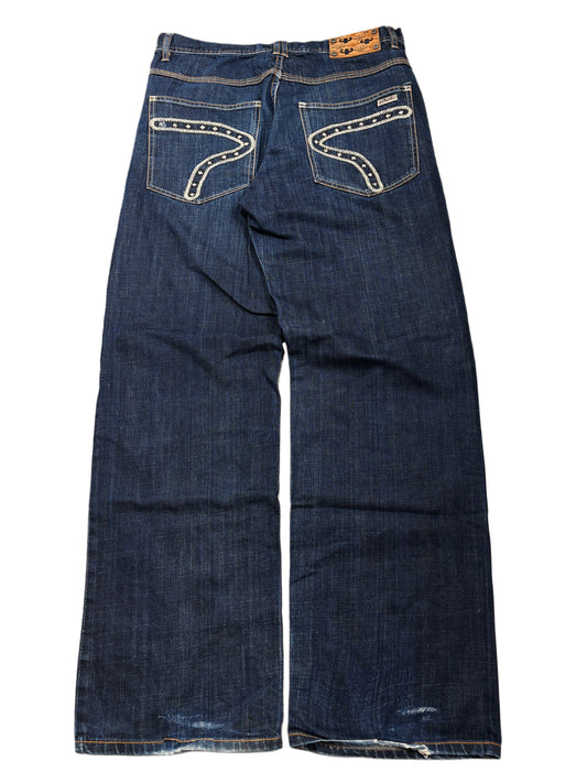 2000s og Pelle Pelle baggy jeans  rhinestones
