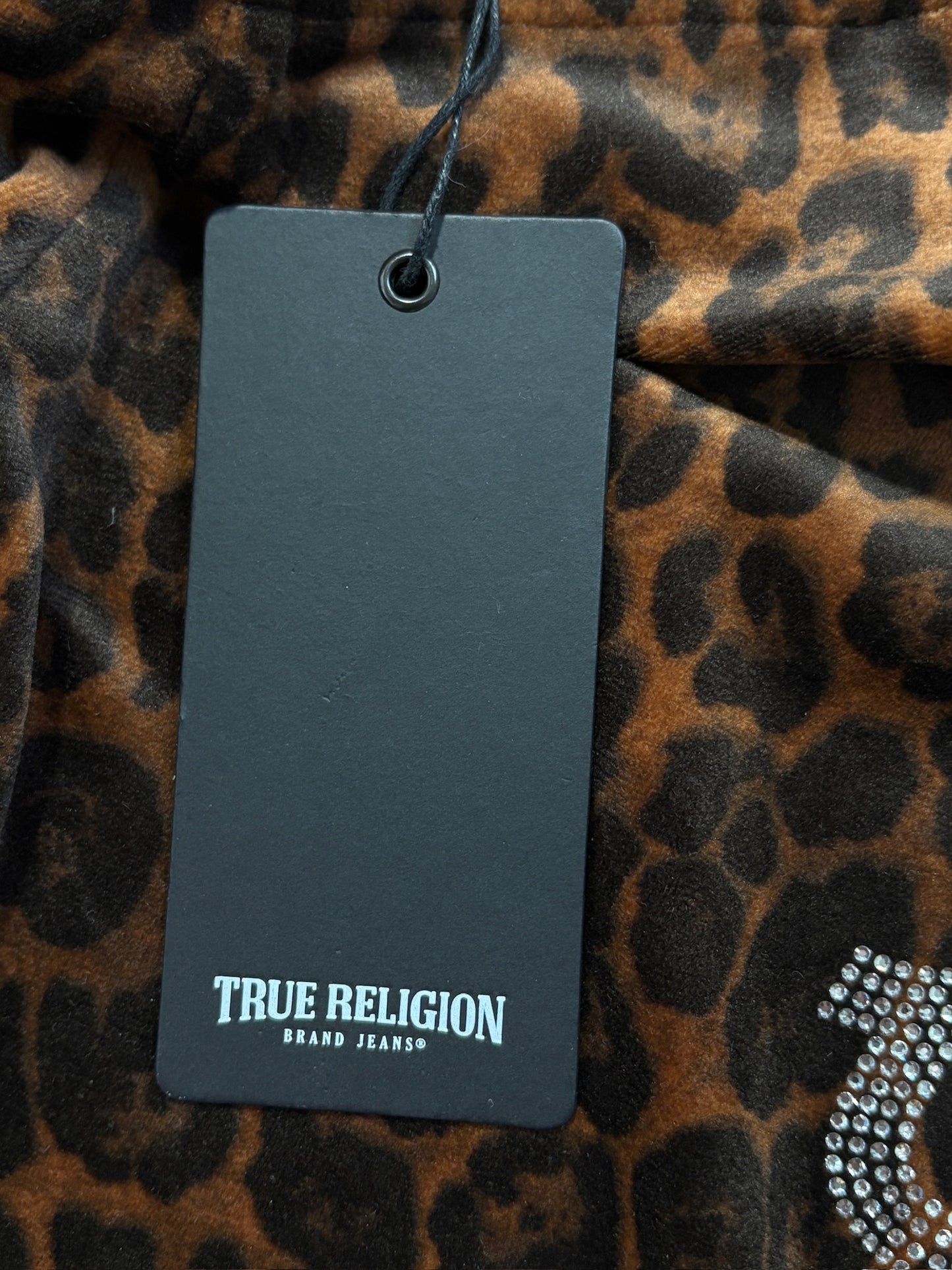 True Religion leopard flare welur pants brand new