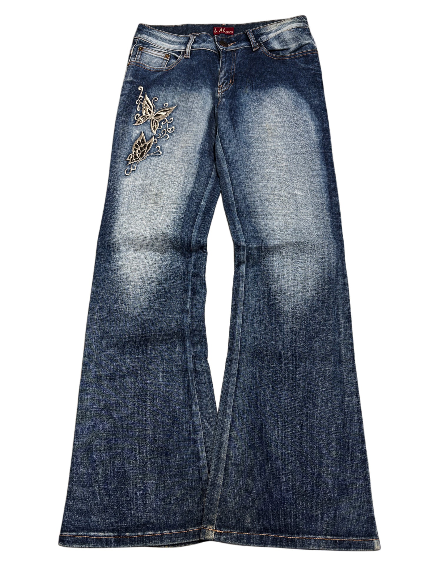 2000s Flare Washed Butterfly Jeans
