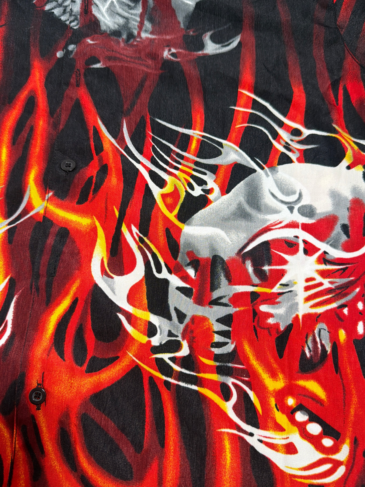 2000s Skull Flame Hawaiian Shirt