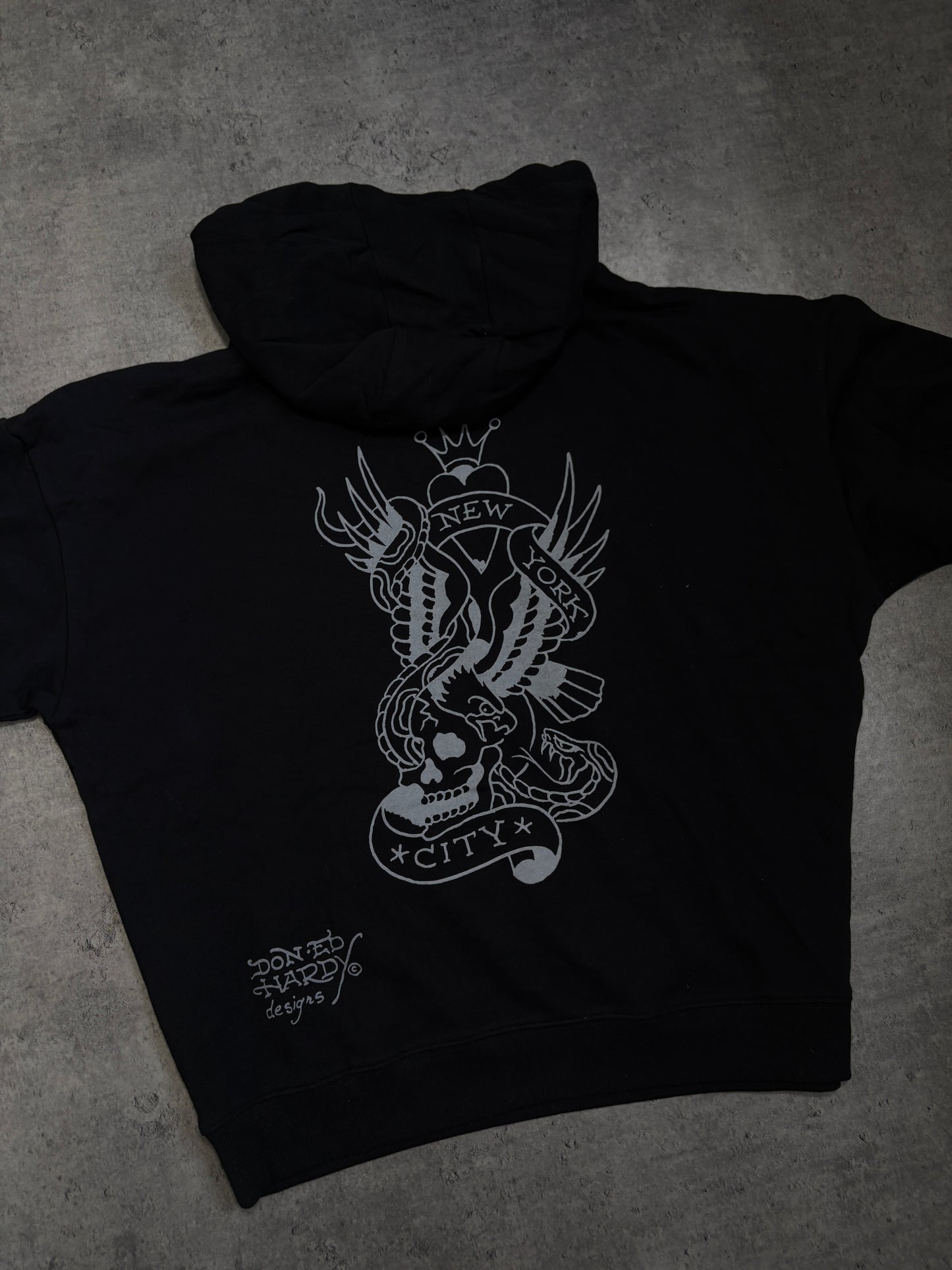 Ed Hardy Oversize Black Hoodie