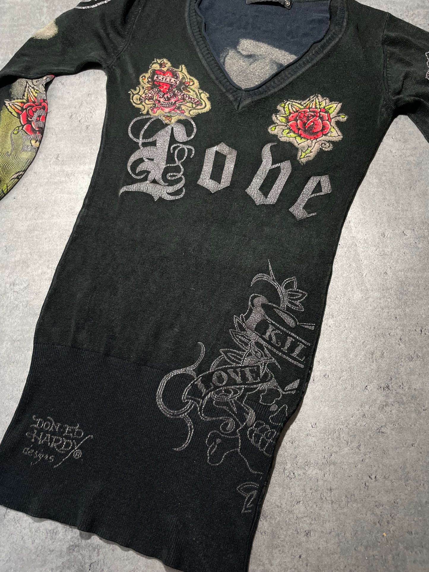 2000s Ed Hardy dress sukienka