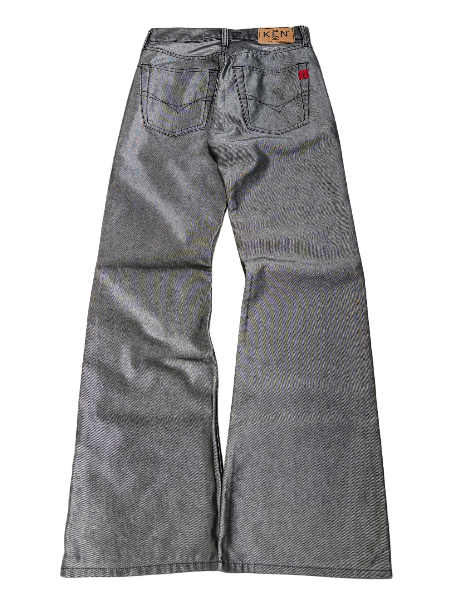2000s Silver shine flare jeans