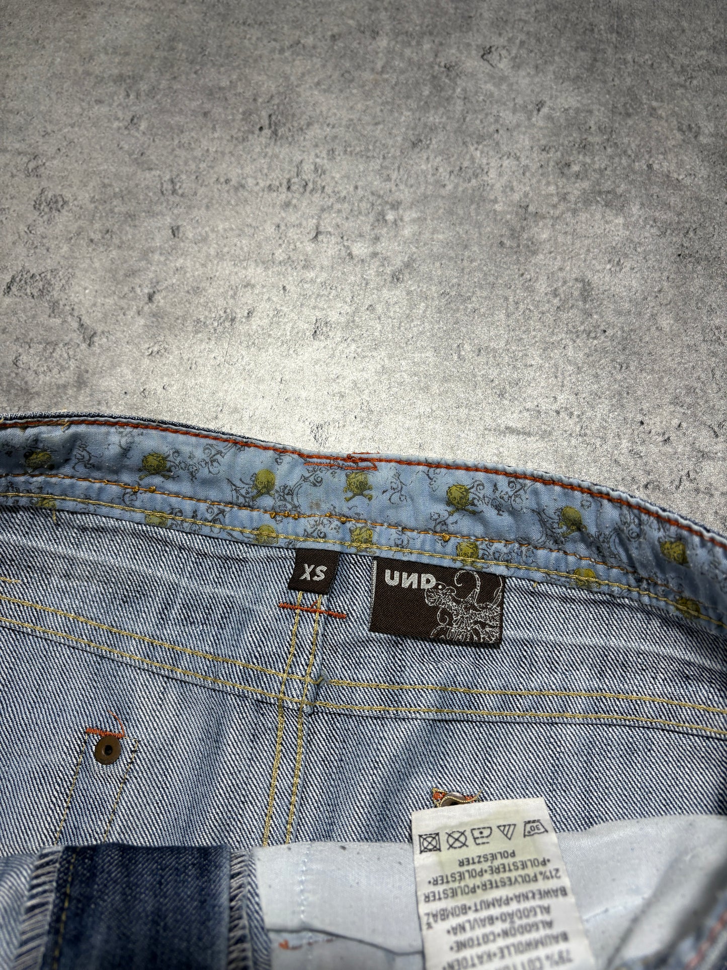 Vintage denim washed skirt