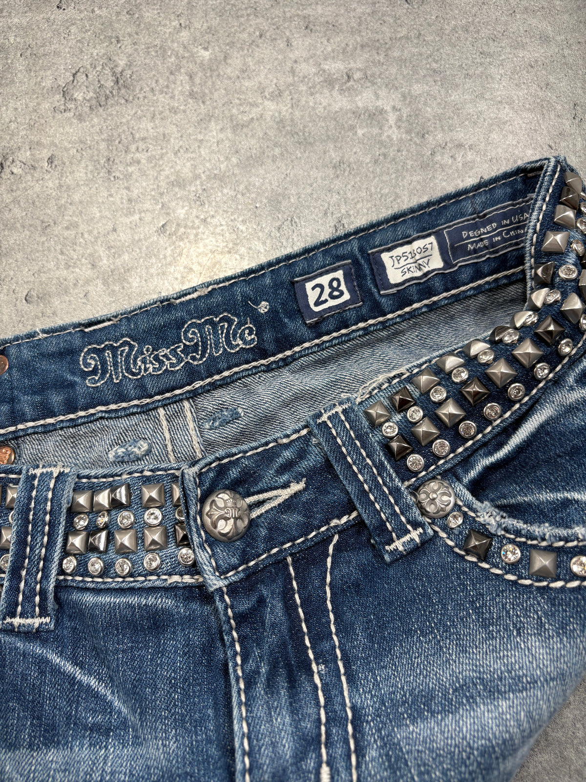 2000s Miss Me Studded Belt Y2K skinny jeans Sexy