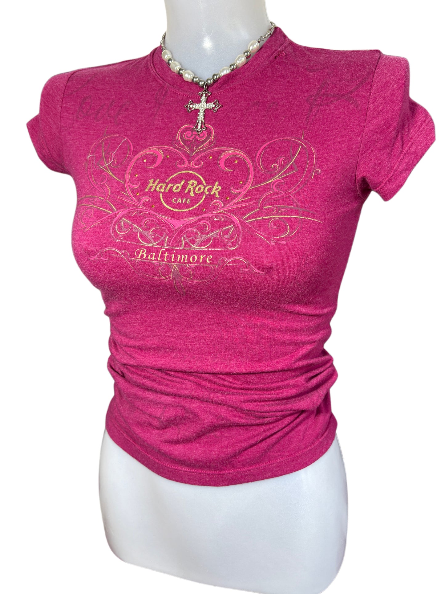 2000s Hard Rock Cafe pink tee