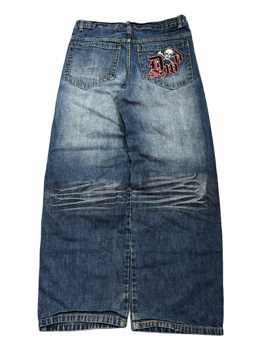 2000s Skull Washed Jeans