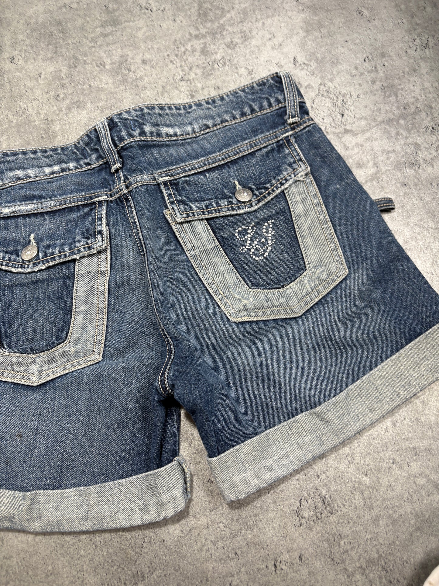 2000s Y2k Dark Denim shorts