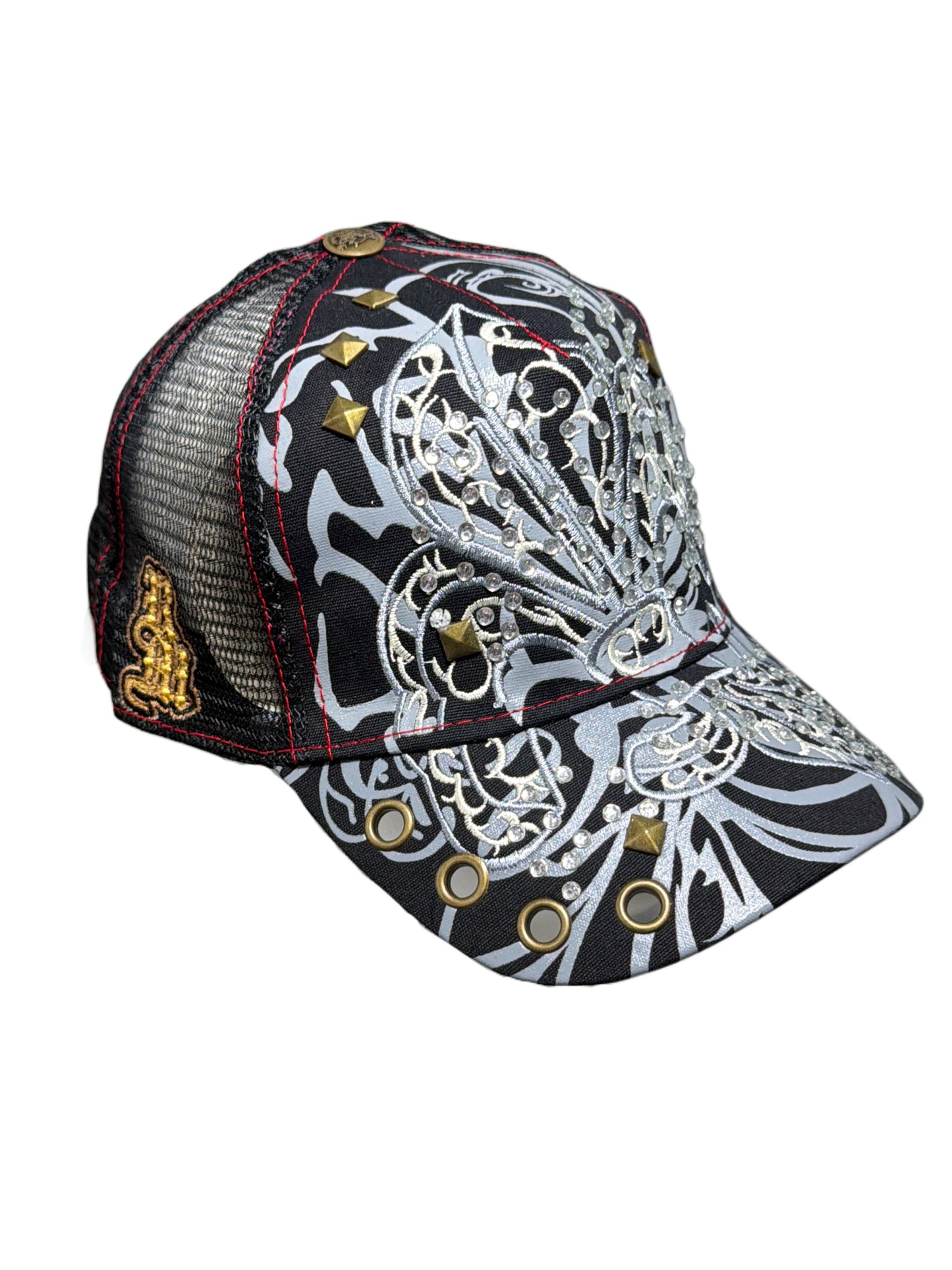 2000s Trucker Cap Red monkey black & silver