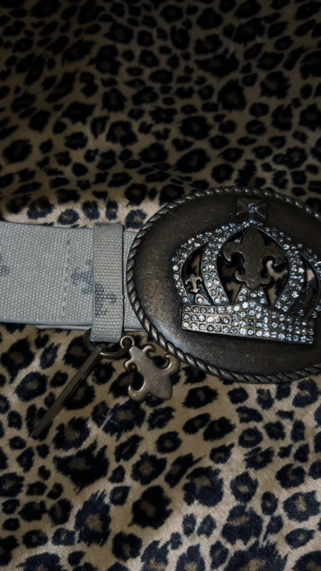 2000s Friss Company Crown Y2k Belt Pasek bling