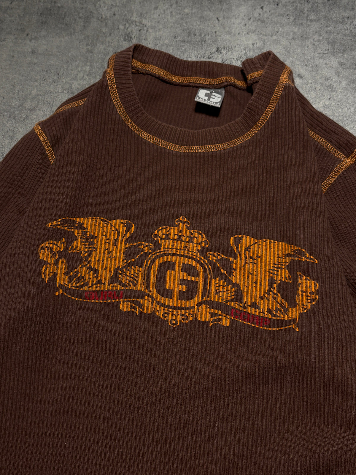 2000s Guru Waffle Longsleeve Prażkowany