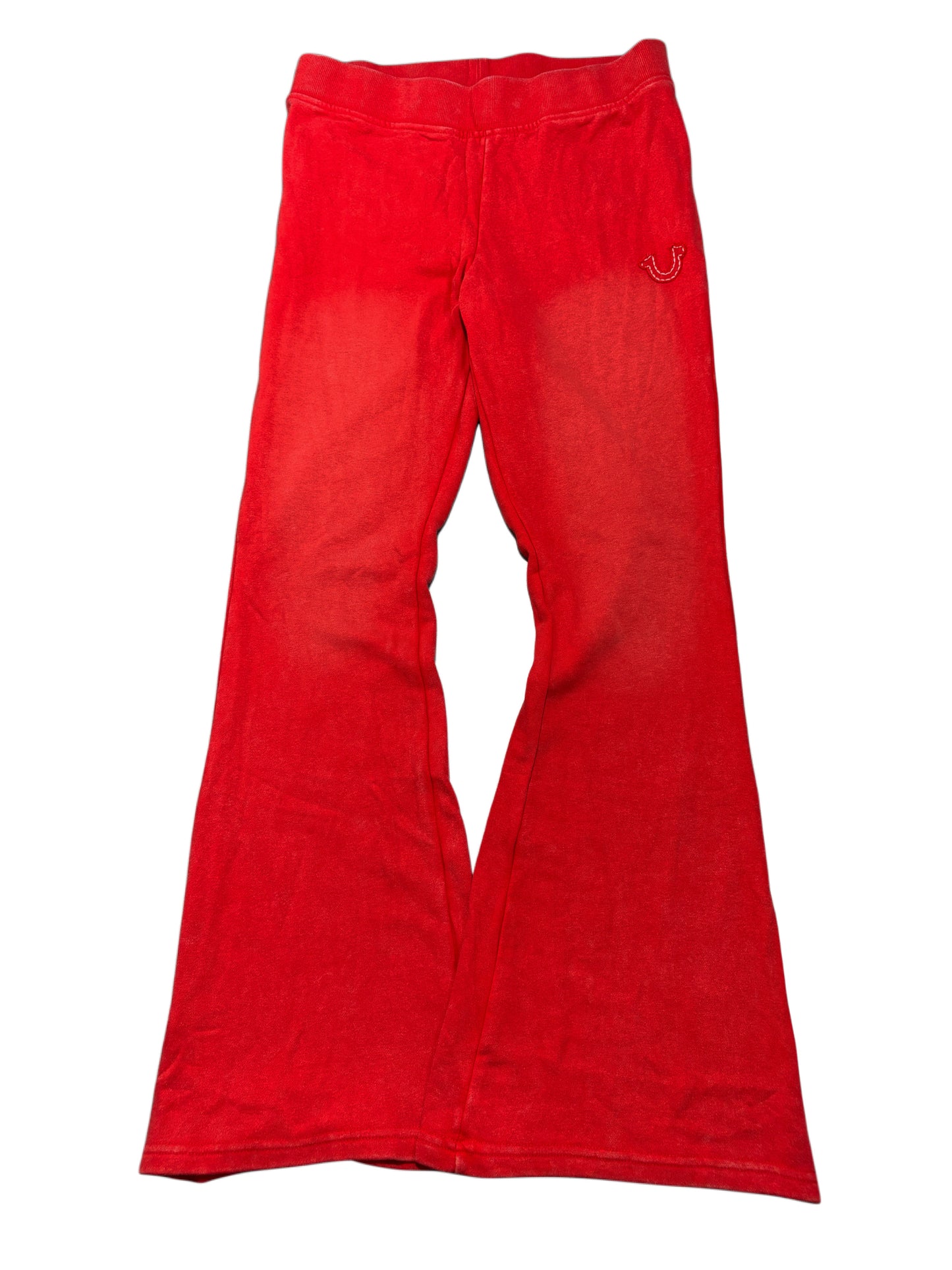 True Religion red washed flare pants