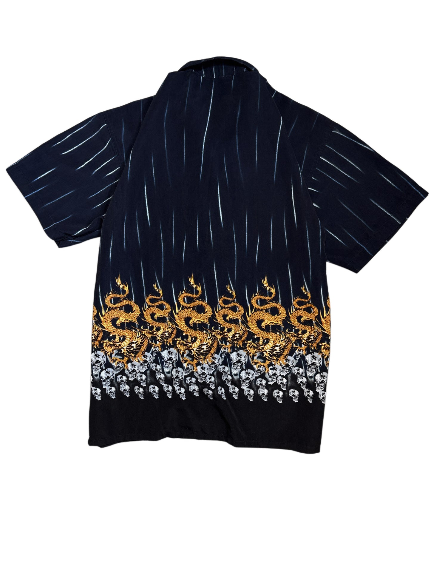 2000s Hawaiian Skulls & Dragons Shirt Polo