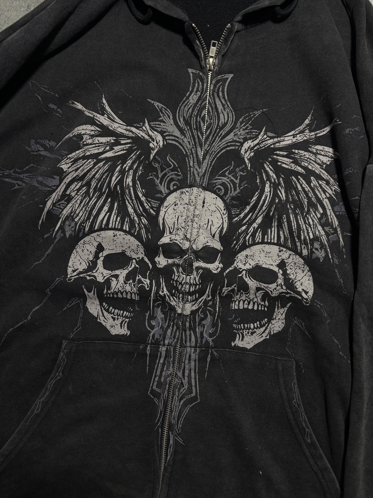 2000s Skulls Affliction Style Hoodie