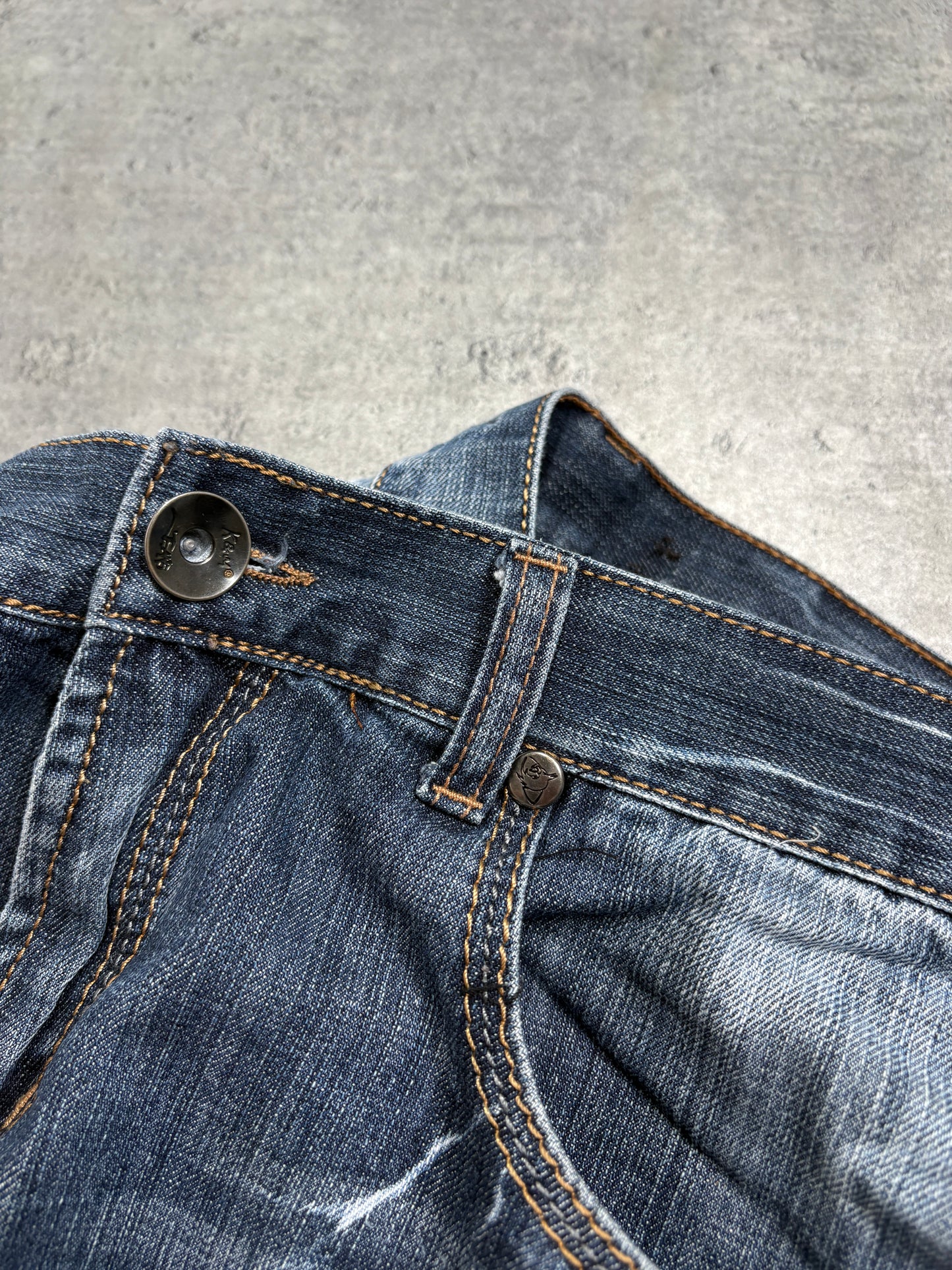 2000s Tribal Wings Washed Jeans
