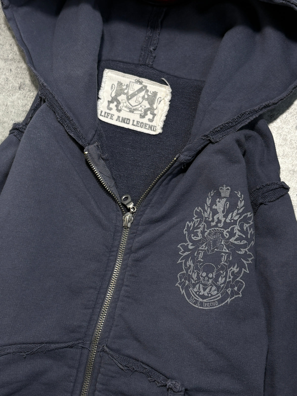 2000s Skull Life&Legend Zip Up Hoodie
