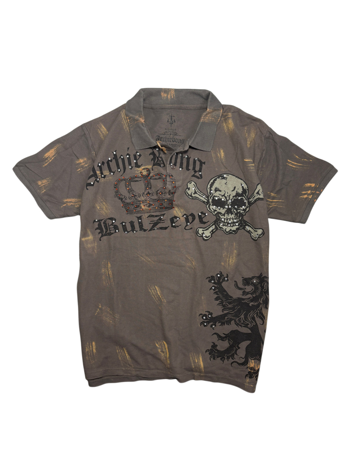 2000s Skull Y2K Archive Polo T-shirt