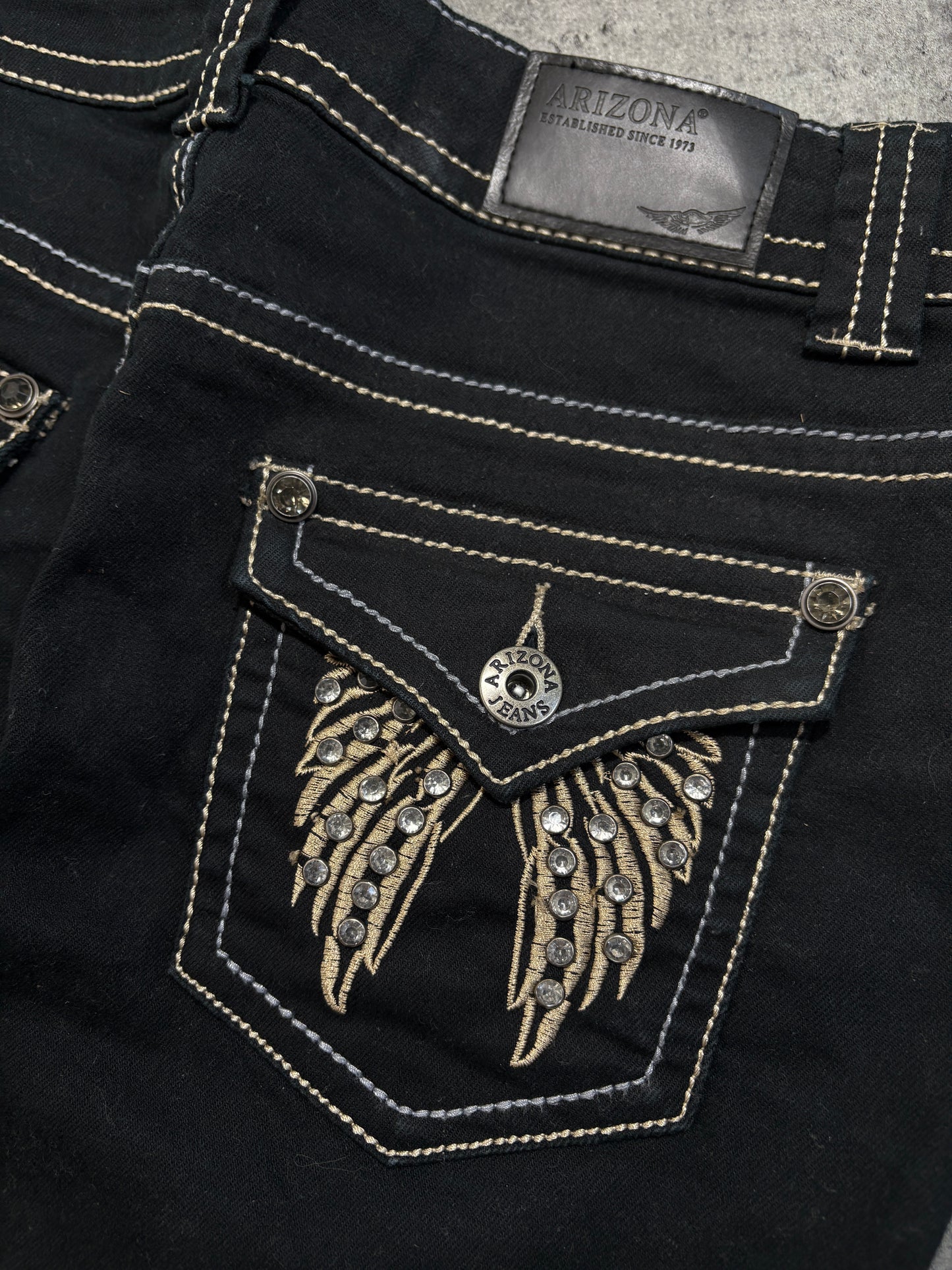 2000s Arizona wings crystals black skirt