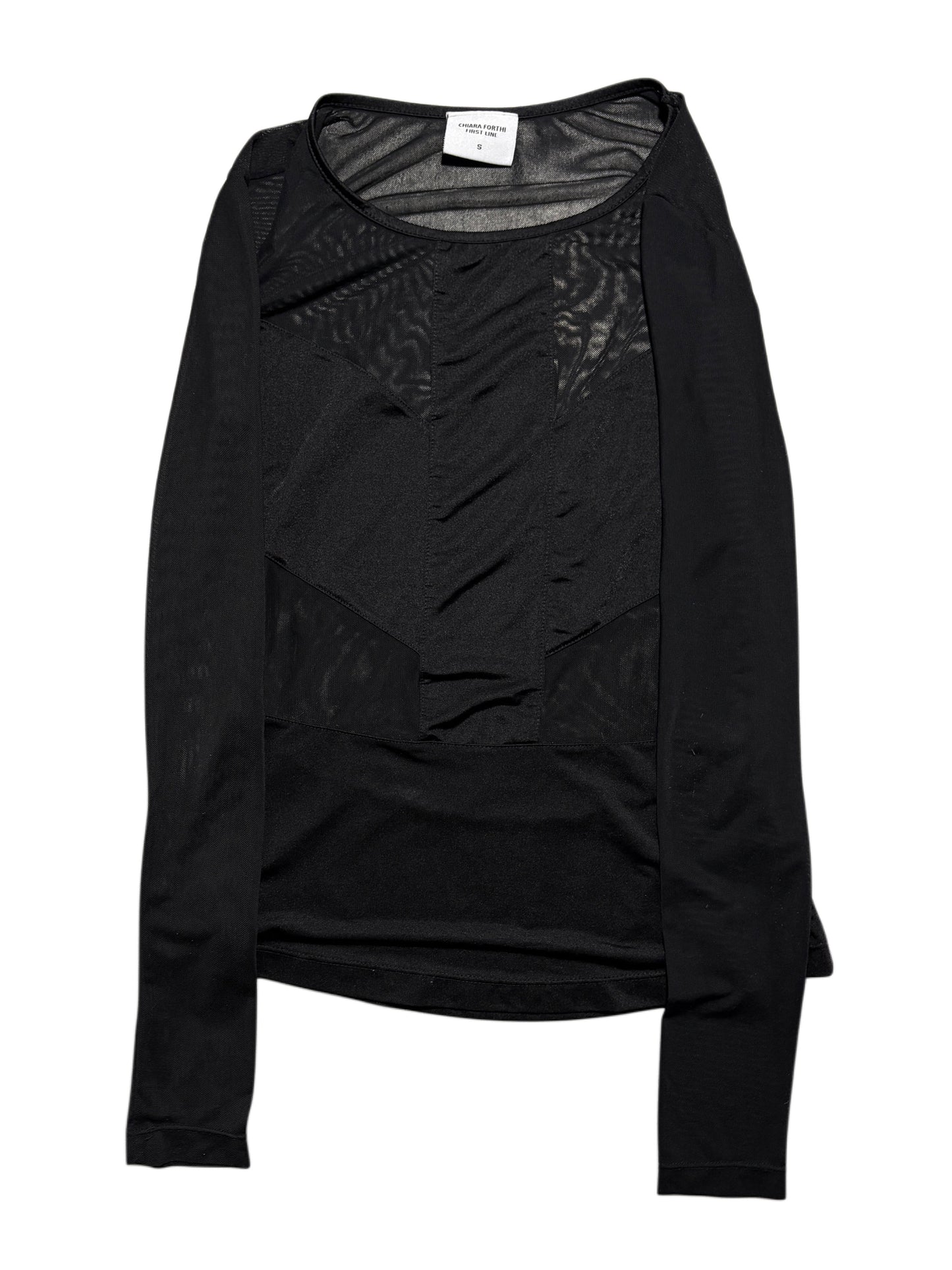 2000s Cross Mesh Top Alternative Longsleeve