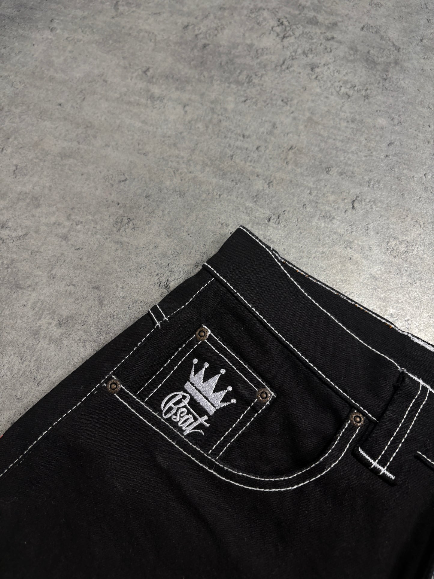 2000s Bsat Hustla Baggy Wings Red Jeans