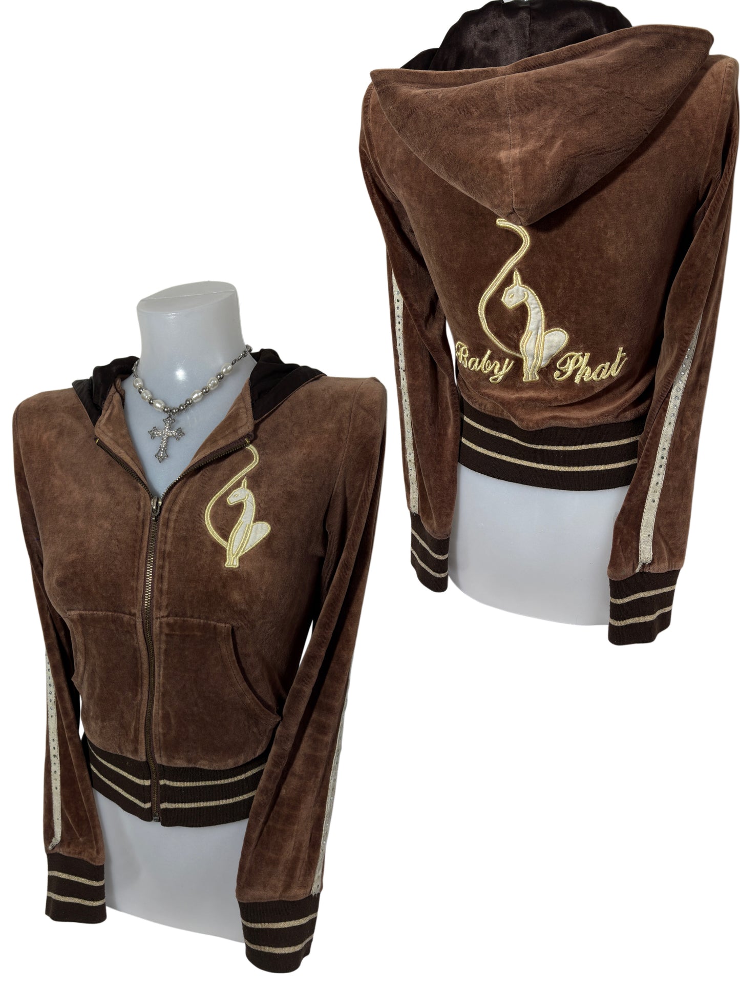 2000s Baby Phat Zip up Welur hoodie
