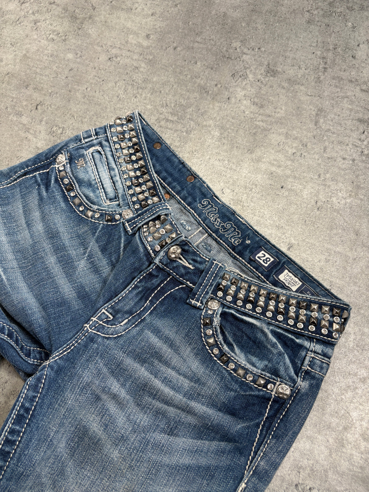 2000s Miss Me Studded Belt Y2K skinny jeans Sexy
