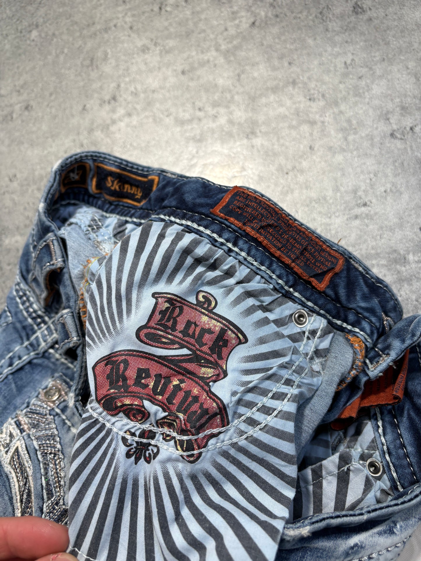 2000s Rock Revivial skinny jeans light blue