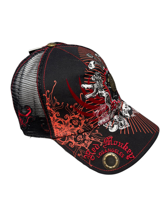 2000s Trucker Cap Red monkey black