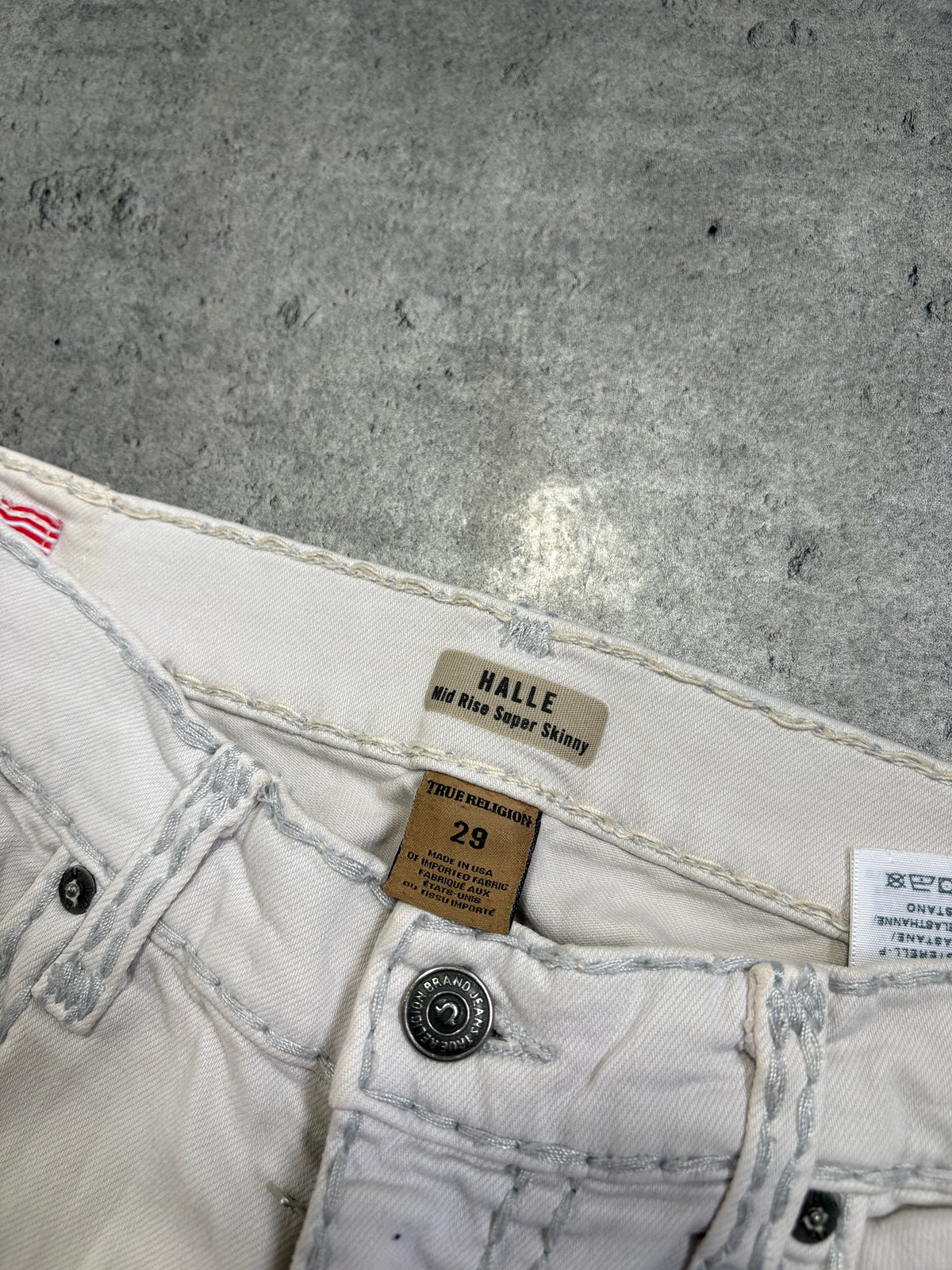 2000s True Religion White Jeans