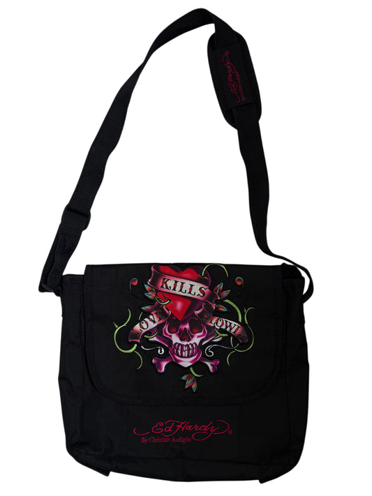 2000s Ed Hardy Skull Love Bag