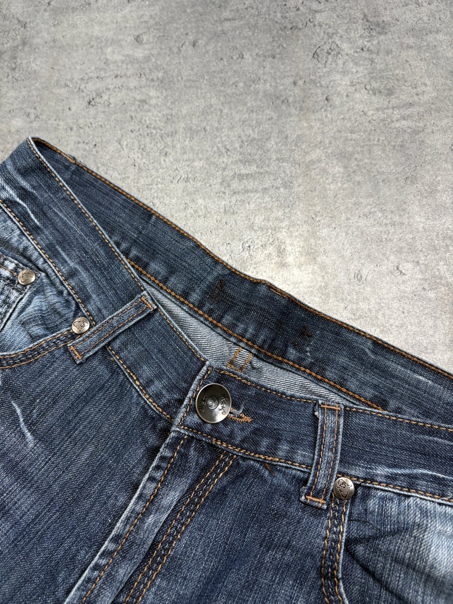 2000s Tribal Wings Washed Jeans