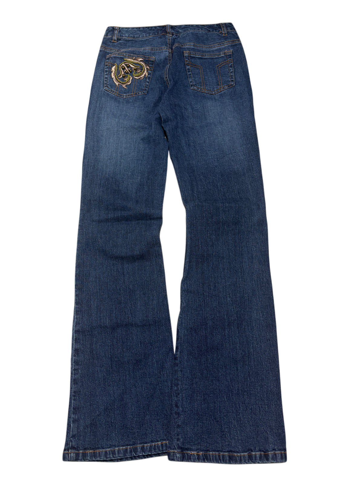 2000s Embroidery  Flared Jeans Y2K