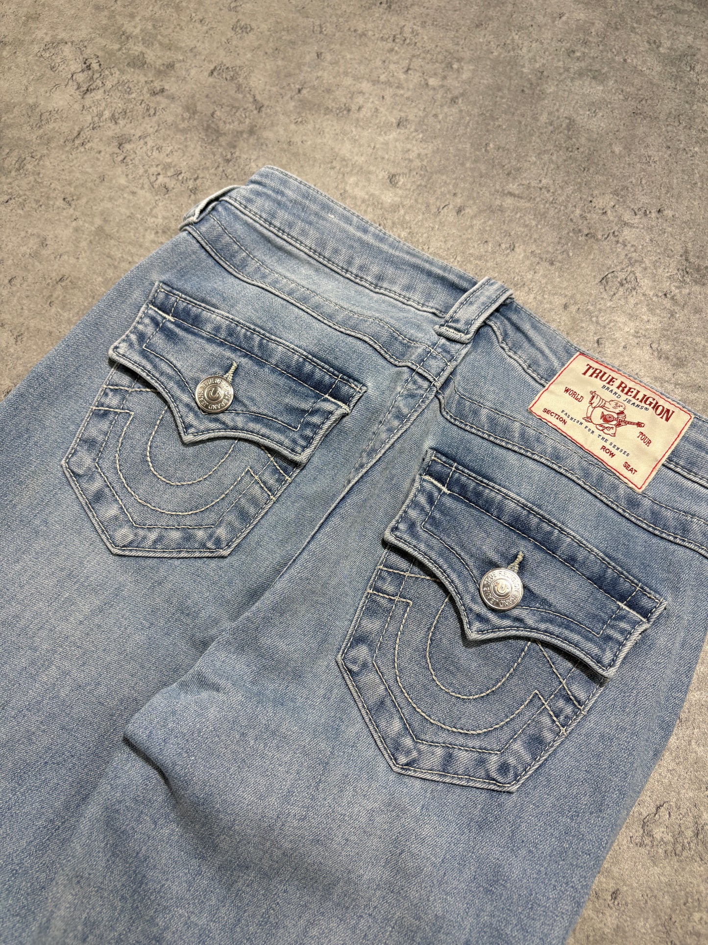 True Religion Becca Flare Light Blue Washed Jeans Dzwony