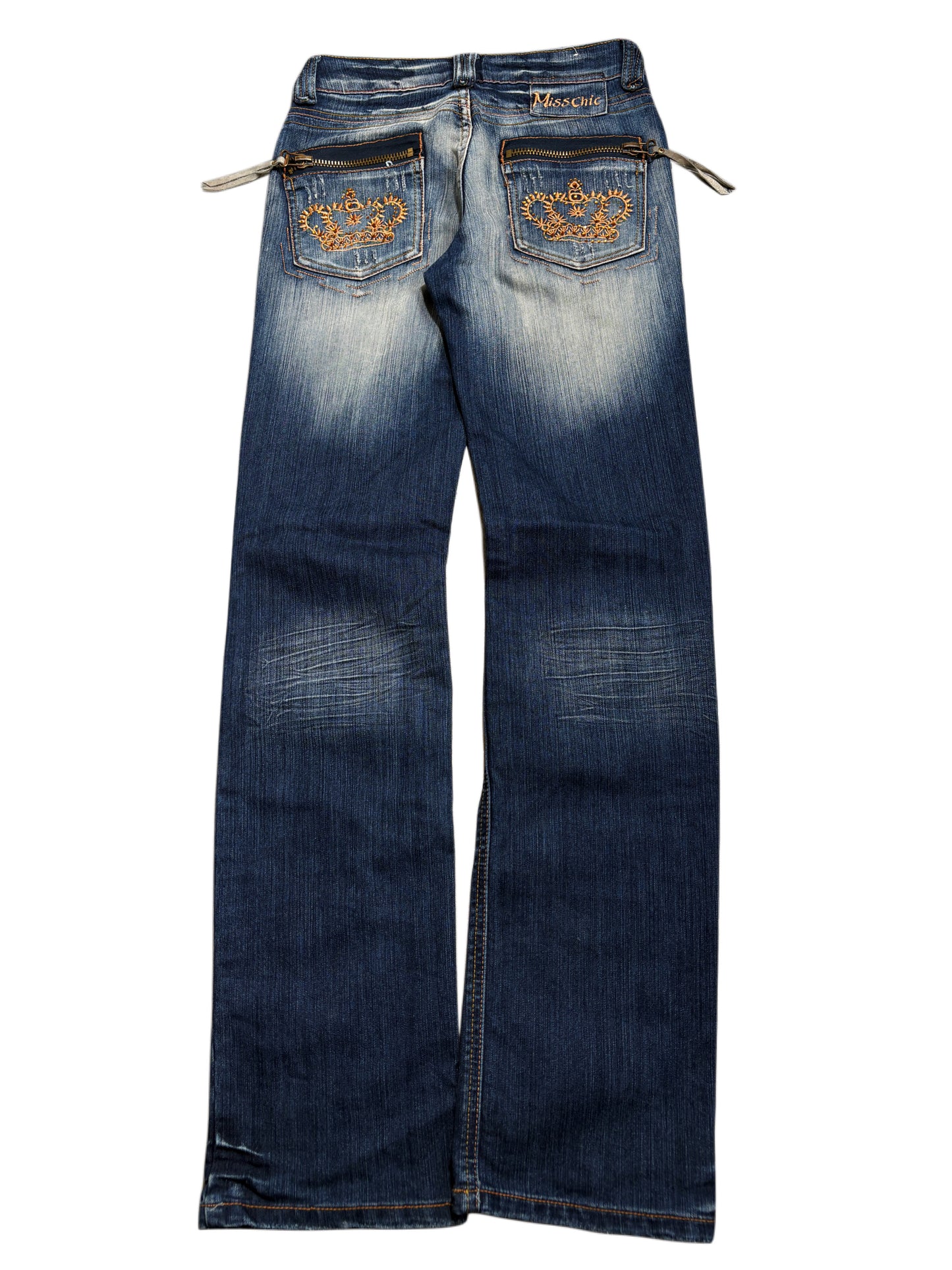 2000s Miss Chic Crowns Gold Jeans