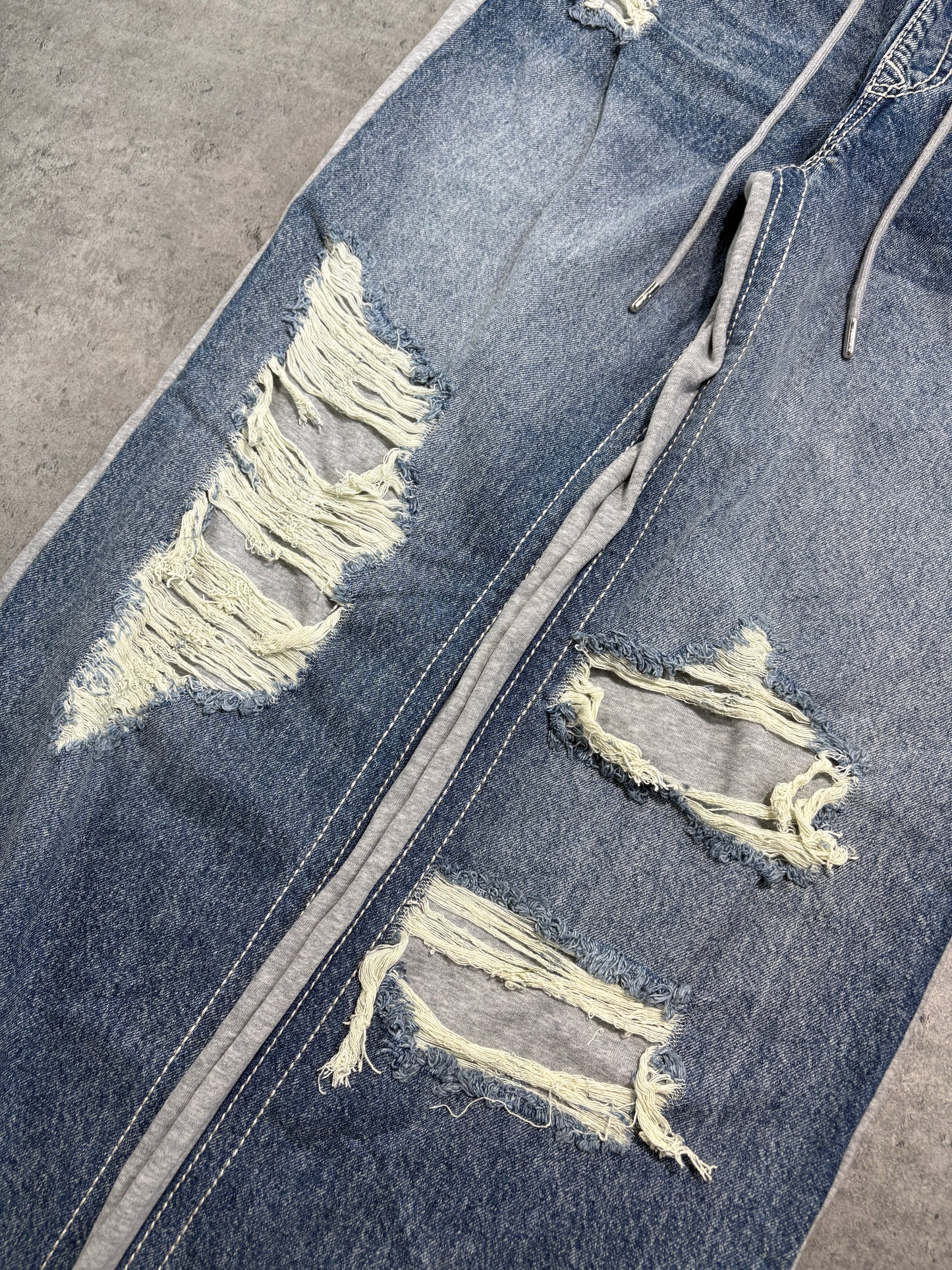 True Religion sweatpants baggy distressed jeans *rare*