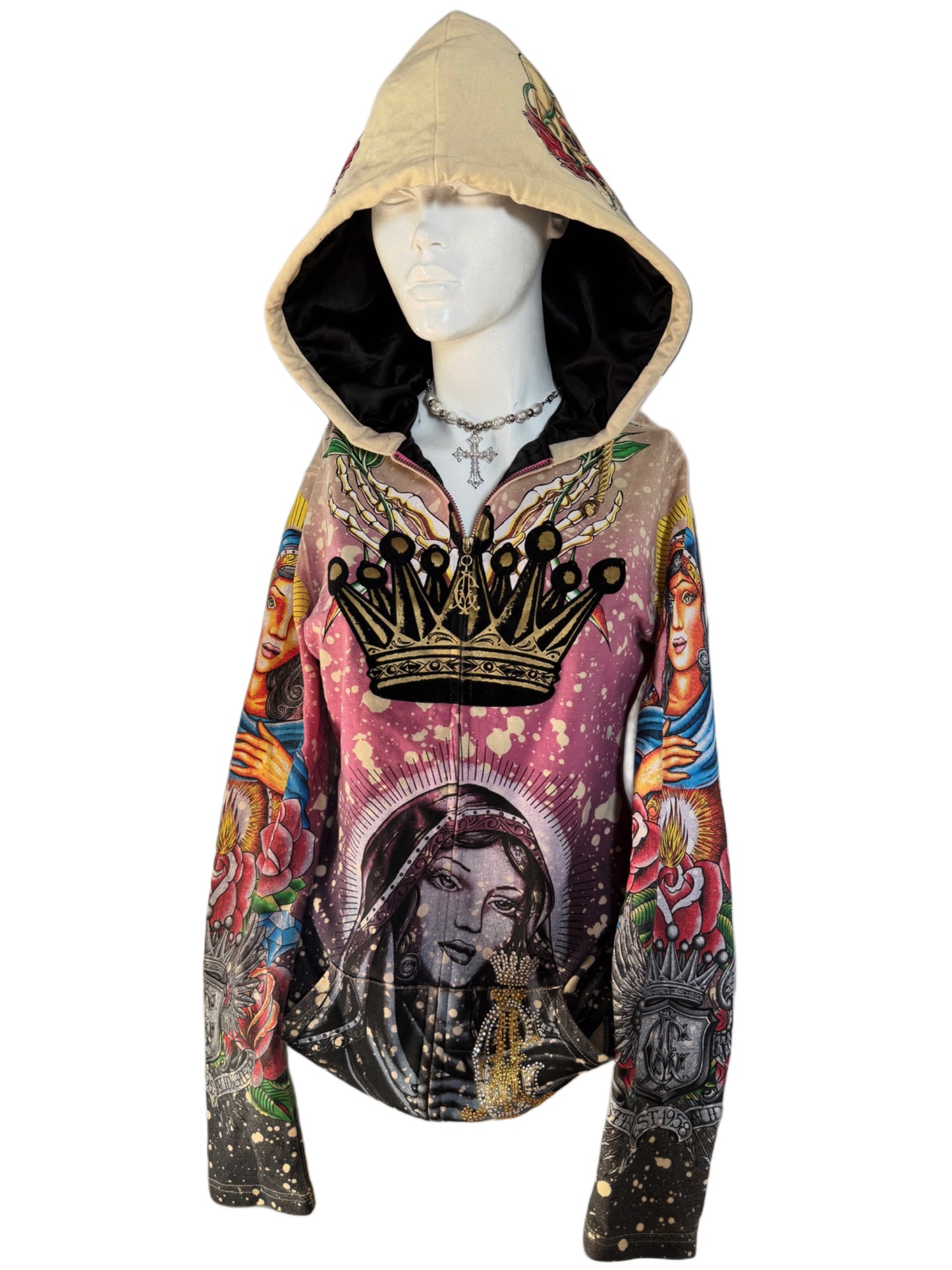 2000s *RARE* CHRISTIAN AUDIGIER ED HARDY ZIP HOODIE