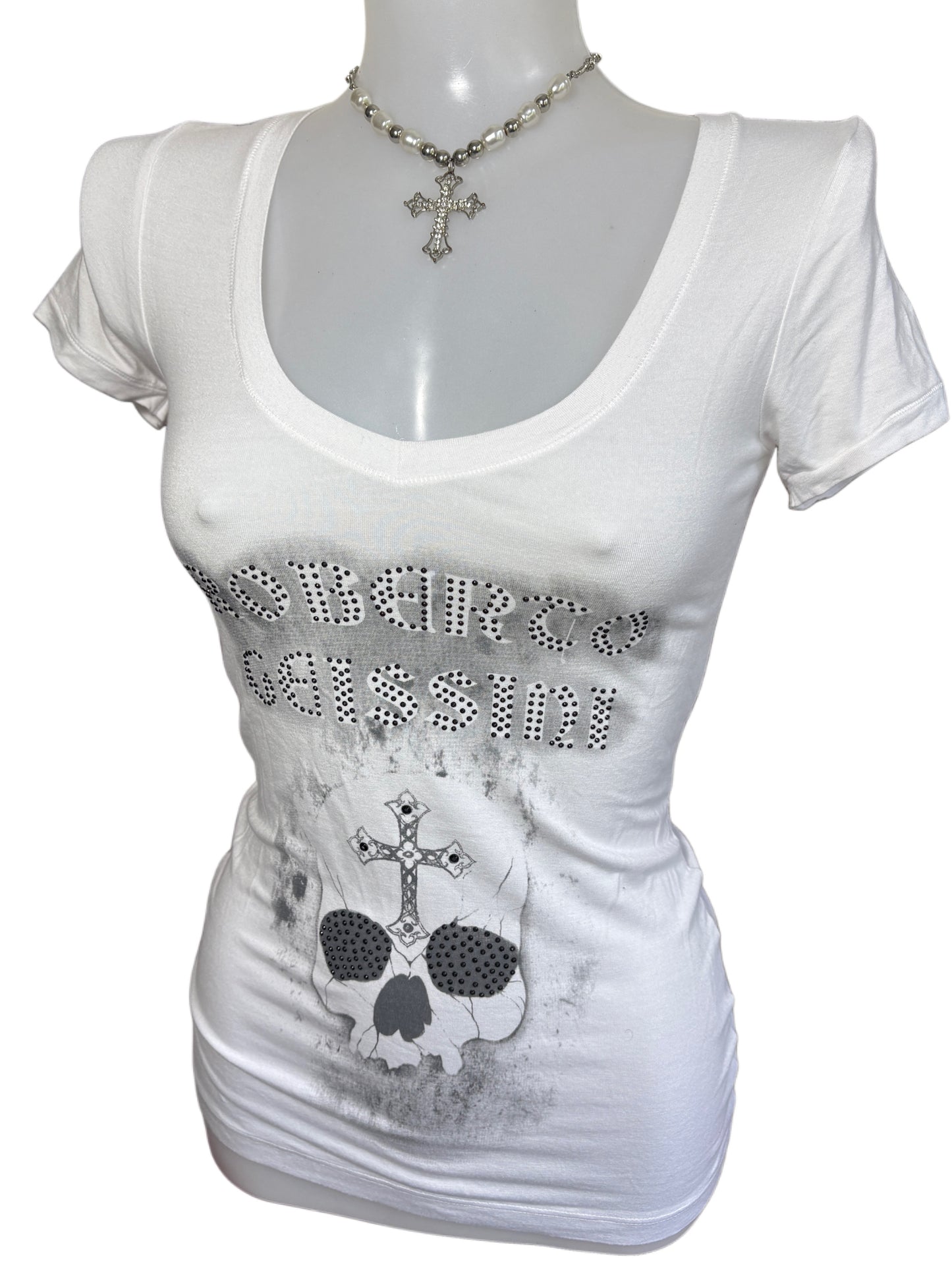 2000s Roberto Gessini cross & skull t-shirt