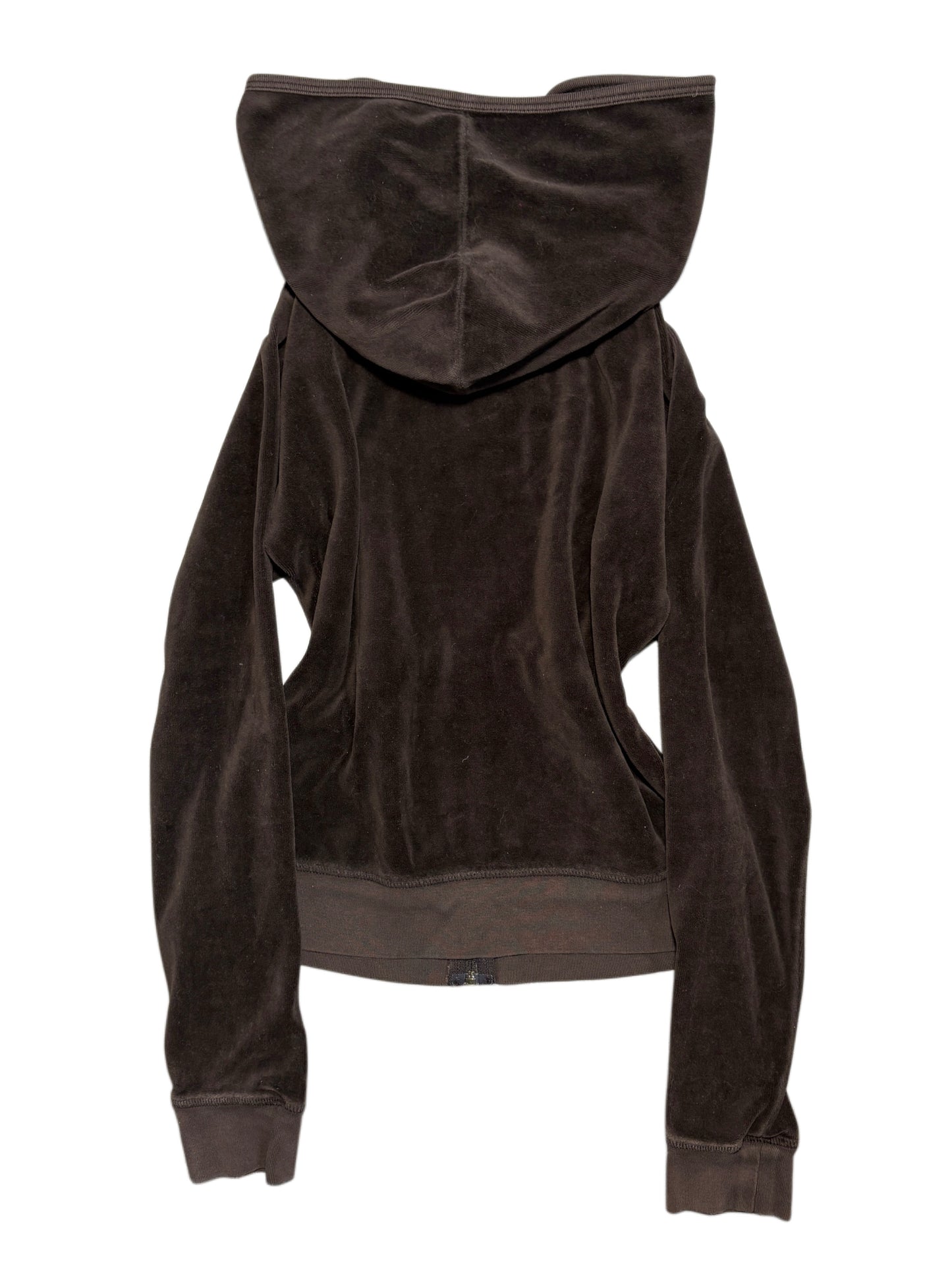 2000s Juicy Couture vintage brown welur zip up hoodie