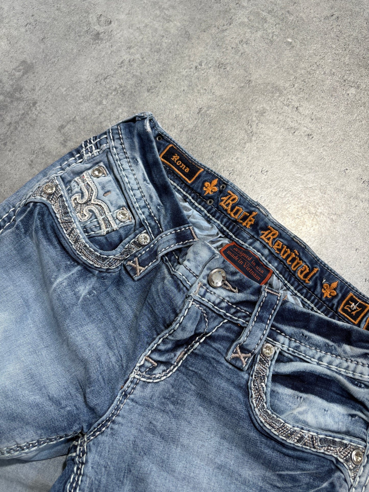 2000s Rock Revivial skinny jeans light blue
