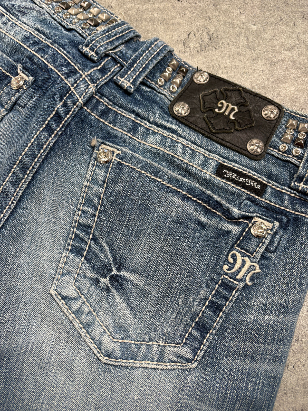 2000s Miss Me Studded Belt Y2K skinny jeans Sexy