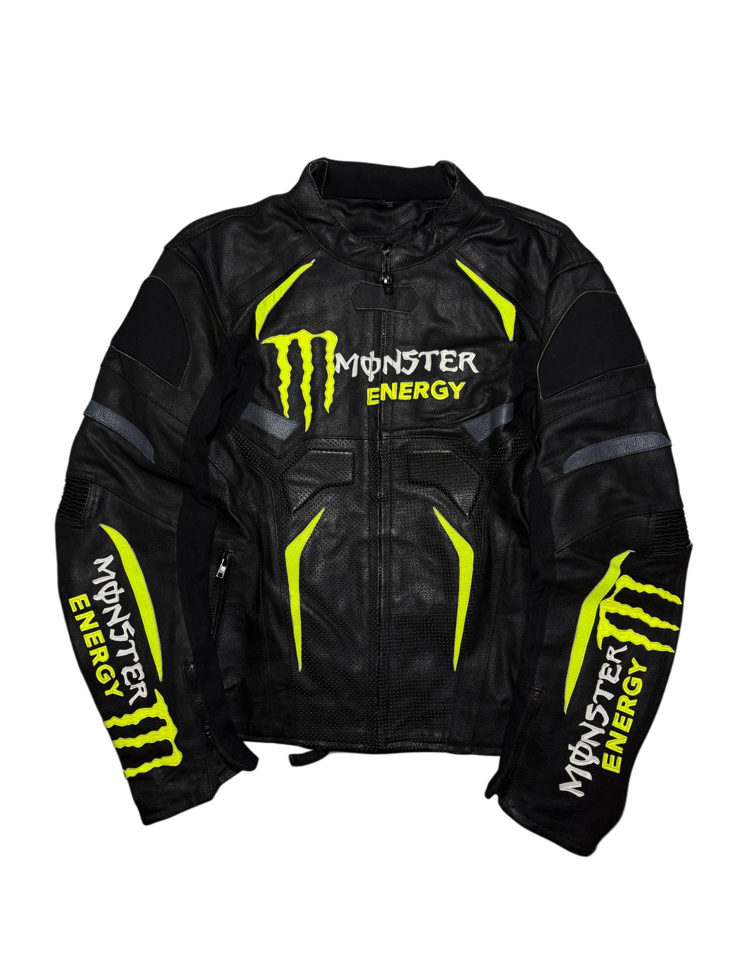 2000s *RARE* MONSTER ENERGY LEATHER BIKER JACKET ☣️