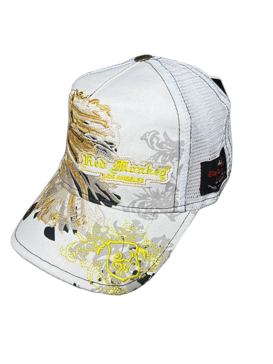 Red Monkey Trucker Cap white