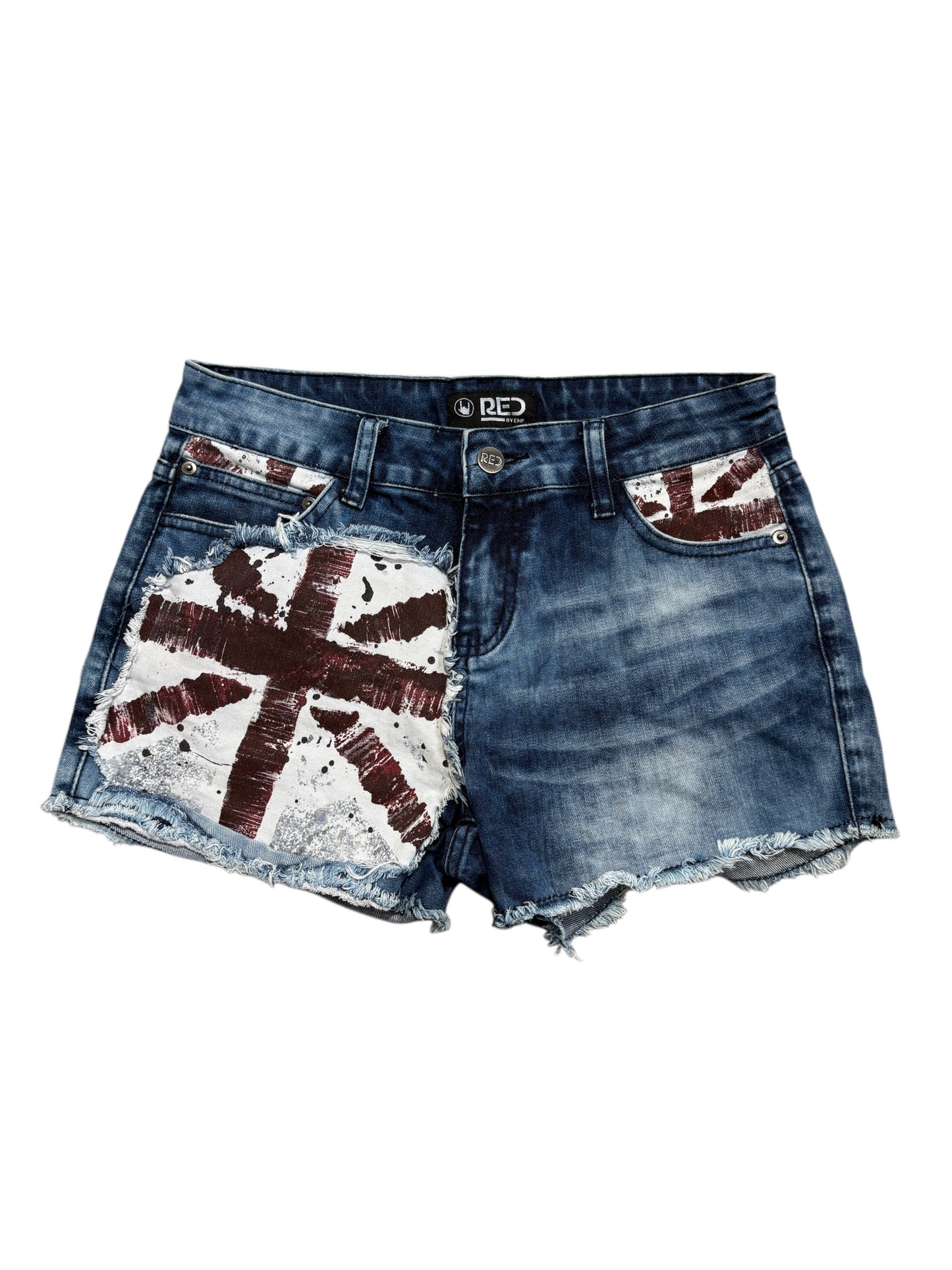 2000s UK Flag EMP denim shorts