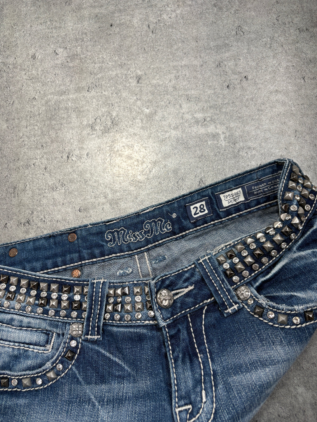 2000s Miss Me Studded Belt Y2K skinny jeans Sexy