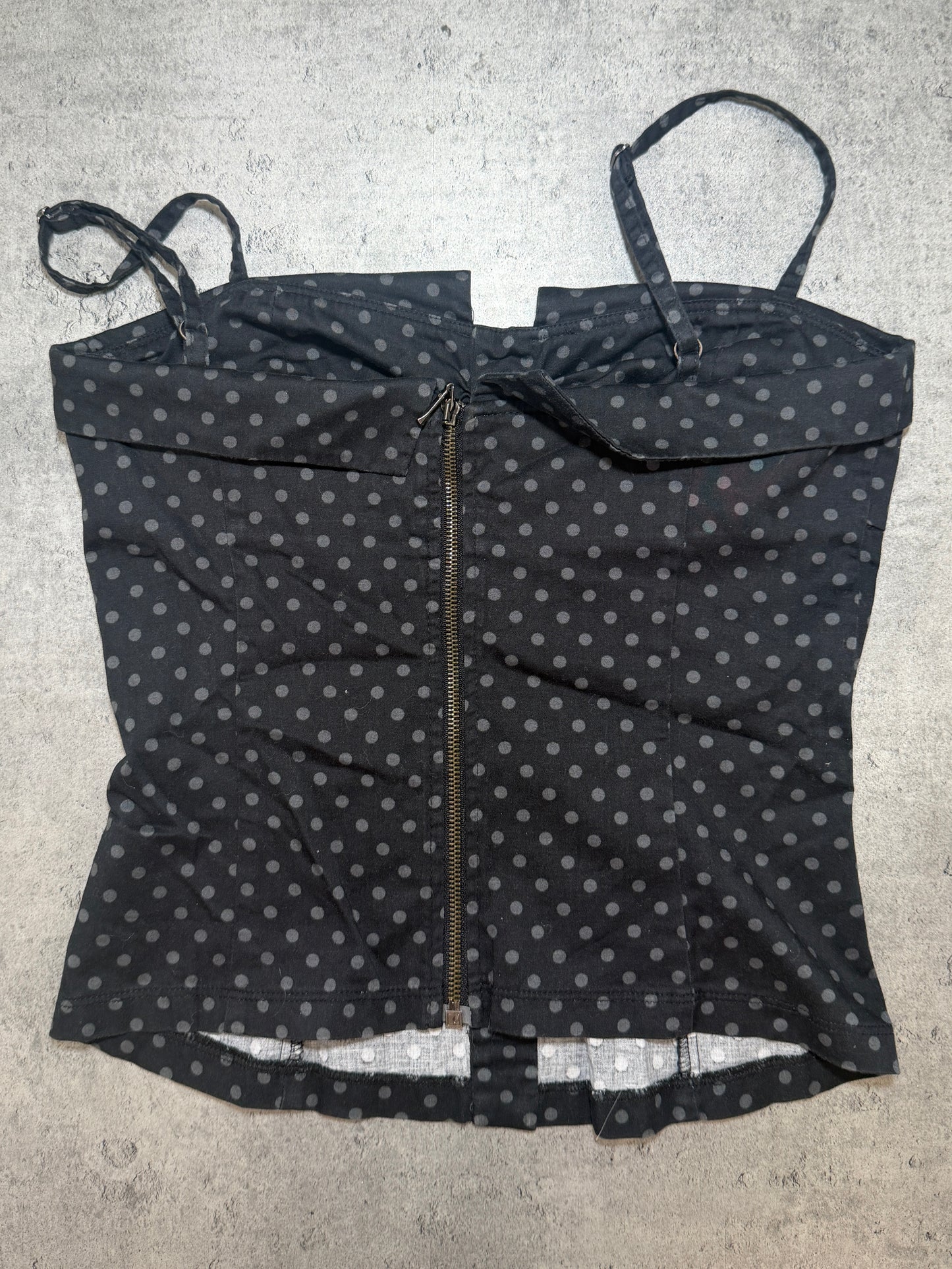 2000s Top Polka Doot gorset w kropki